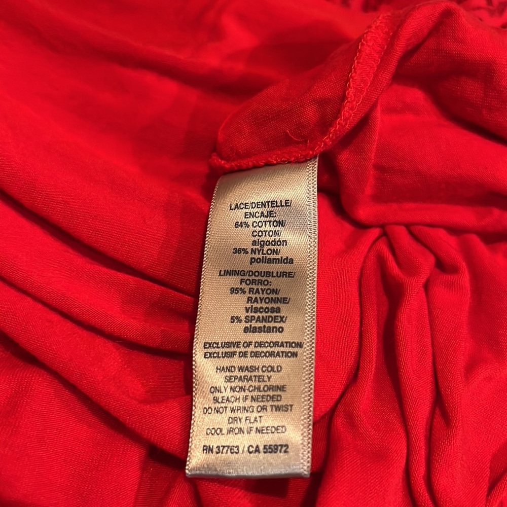 4/$30.     Rafaella Red Fully Lined Tassel‎ Shell, size large - Picture 13 of 14